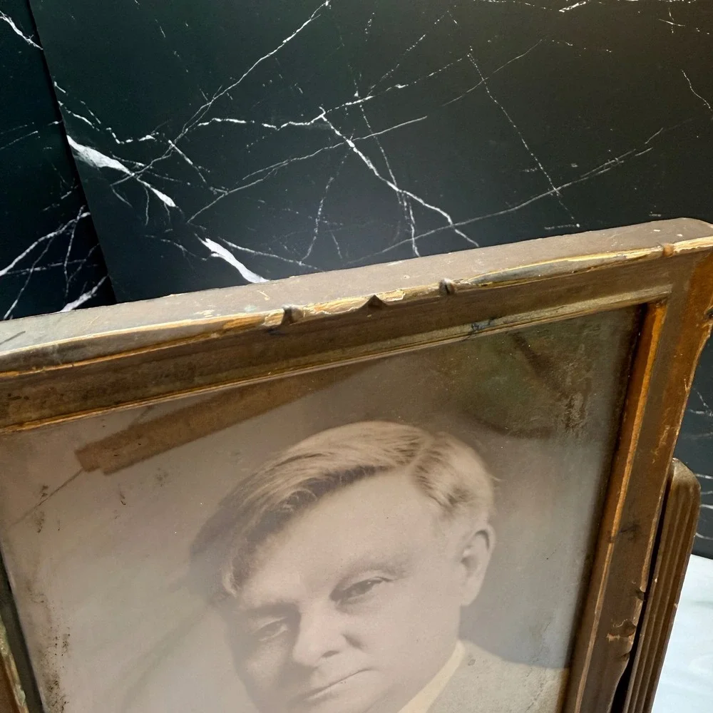Antique 1920s Art Deco Swing Tilt Portrait Picture Frame Photo Wood Art Deco